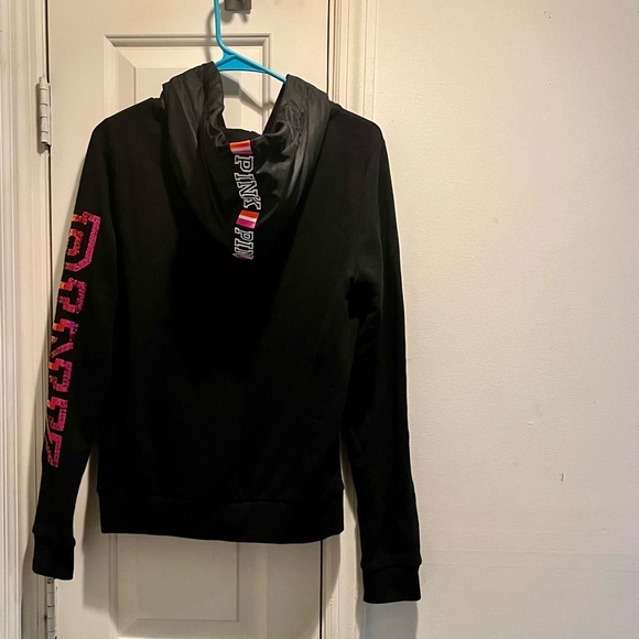 Pink VS sweatshirt with holographic glittery sequins and hoodie - Picture 11 of 16
